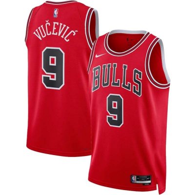 22-23 Chicago Bulls Nikola Vucevic 9 Nike Red Swingman Jersey - Icon Edition