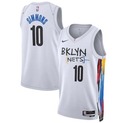 22-23 Brooklyn Nets Ben Simmons 10 White Swingman Jersey - City Edition