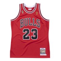 96-97 Bulls Michael Jordan 23 Mitchell Ness Red Hardwood Classics Jersey