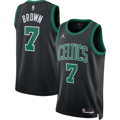 22-23 Boston Celtics Jaylen Brown 7 Jordan Brand Black Statement Edition Swingman Jersey