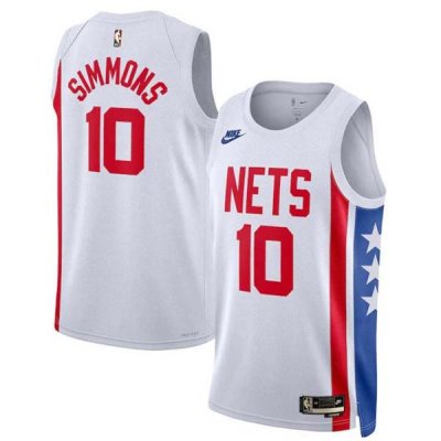 22-23 Brooklyn Nets Ben Simmons 10 White Swingman Jersey - Classic Edition