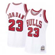 97-98 Chicago Bulls Michael Jordan 23 Mitchell Ness White Hardwood Classics Jersey