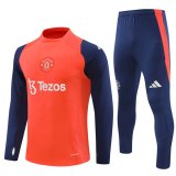 24-25 Manchester United Training Suit Orange Navy