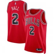 22-23 Chicago Bulls Lonzo Ball 2 Nike Red Swingman Jersey - Icon Edition