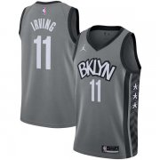 20-21 Brooklyn Nets Jordan Brand Gray Irving 11 Swingman Jersey - Statement Edition