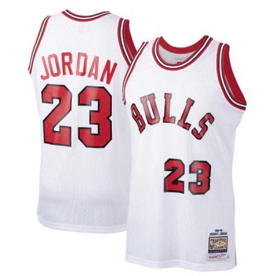 84-85 Chicago Bulls Michael Jordan 23 Mitchell Ness White Hardwood Classics Jersey