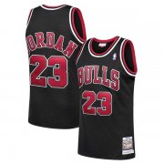 97-98 Chicago Bulls Michael Jordan 23 Mitchell Ness Black Hardwood Classics Jersey