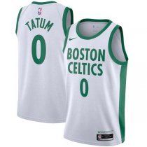 20-21 Boston Celtics Nike White Tatum 0 Swingman Jersey - City Edition