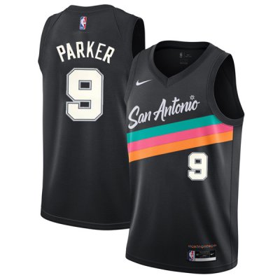 Men‘s San Antonio Spurs Tony PARKER #9 Black Swingman Jersey