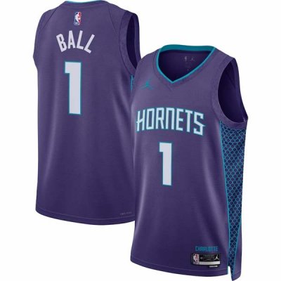 22-23 Charlotte Hornets LaMelo Ball 1 Purple Swingman Jersey - Statement Edition