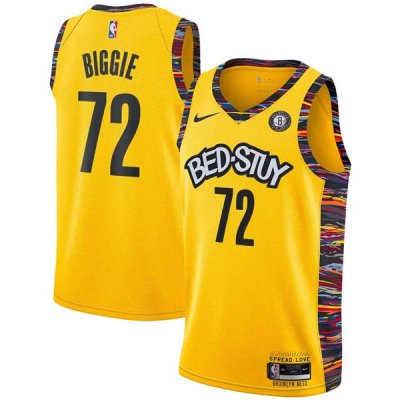 20-21 Brooklyn Nets Nike Yellow Biggie 72 Swingman Jersey - Limited Edition