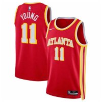 22-23 Atlanta Hawks Trae Young 11 Nike Red Swingman Jersey - Icon Edition