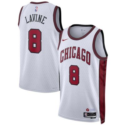 22-23 Chicago Bulls Zach LaVine 8 Nike White Swingman Jersey - City Edition