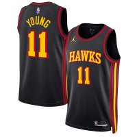 22-23 Atlanta Hawks Trae Young 11 Jordan Brand Black Statement Edition Swingman Jersey