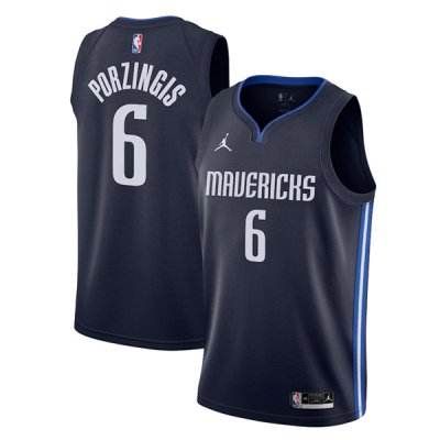 Men\'s Dallas Mavericks Navy Kristaps Porzingis #6 Jersey