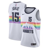 Men‘s Denver Nuggets White Nikola Jokic #15 Jersey City Edition