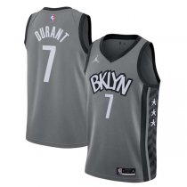 20-21 Brooklyn Nets Jordan Brand Gray Durant 7 Swingman Jersey - Statement Edition