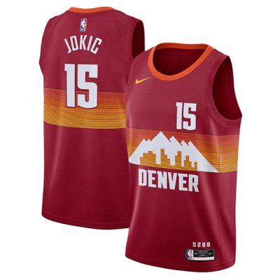 Men\'s Denver Nuggets Nikola Jokic #15 Red Swingman Jersey 1